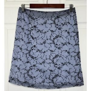 Clio Size 4 Steel Blue Black Pencil Skirt Sparkly Embroidered Floral Chiffon